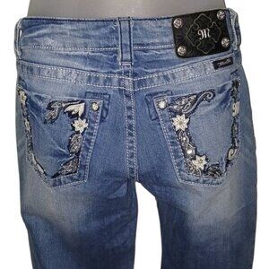 Miss Me Embroidered Floral Capri Jeans